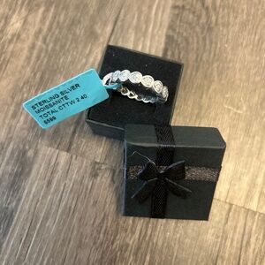 Moissanite heart eternity band 2.4 carat sterling silver 925 ring size 8